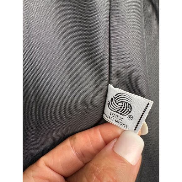 Vintage 100% Wool Womans 16 Black X LONG Maxi Pea Coat John Weitz SPY Equestrian - Picture 13 of 13